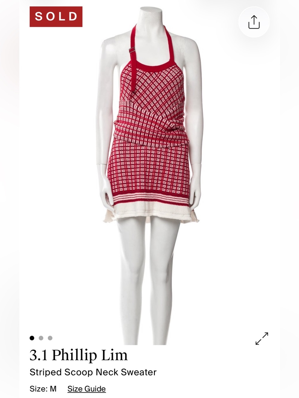 3.1 Phillip Lim Red and White Knitted Halter Top